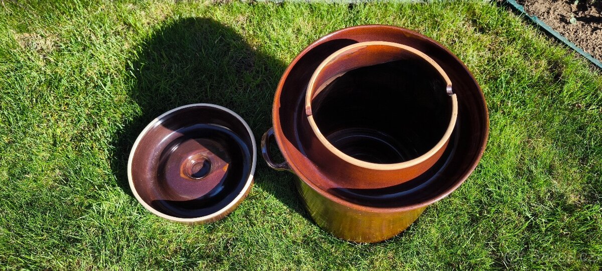 Keramický zelák s víkem, 20 l - 2