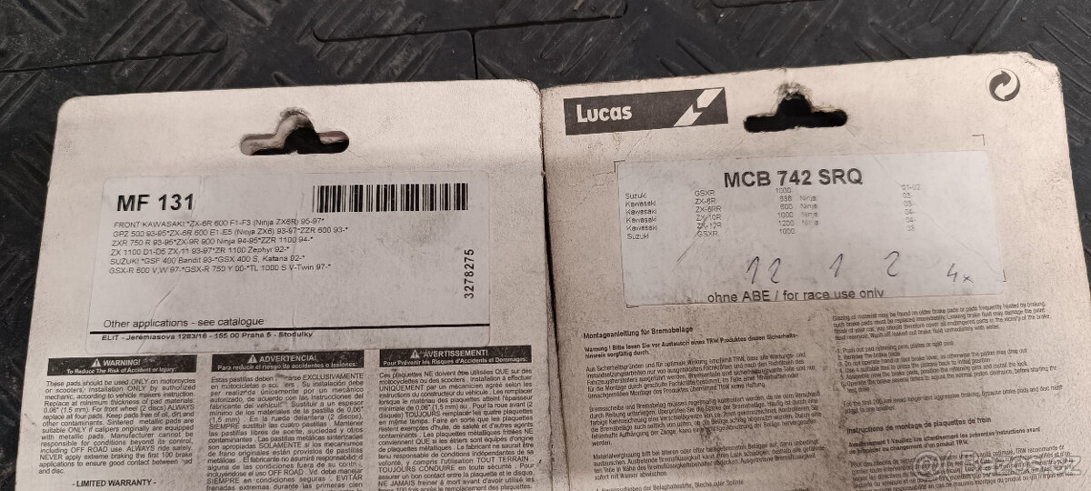 Brzdové destičky Suzuki, Kawasaki - 2