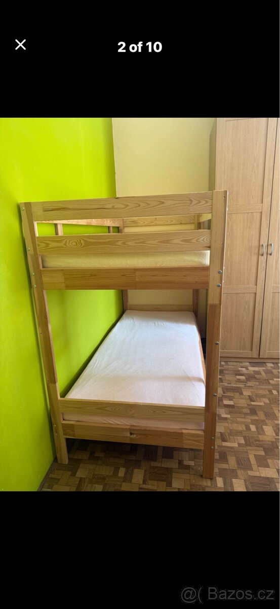 MYDAL Rám dětské palandy borovice + 2x matrace - 2