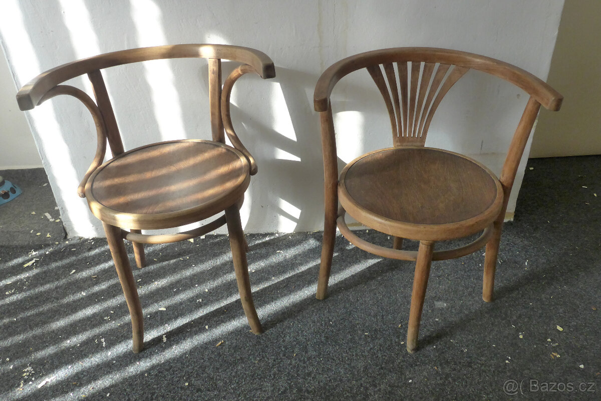 Historické Celodřevěné Židle 1925 ? 2ks - 2