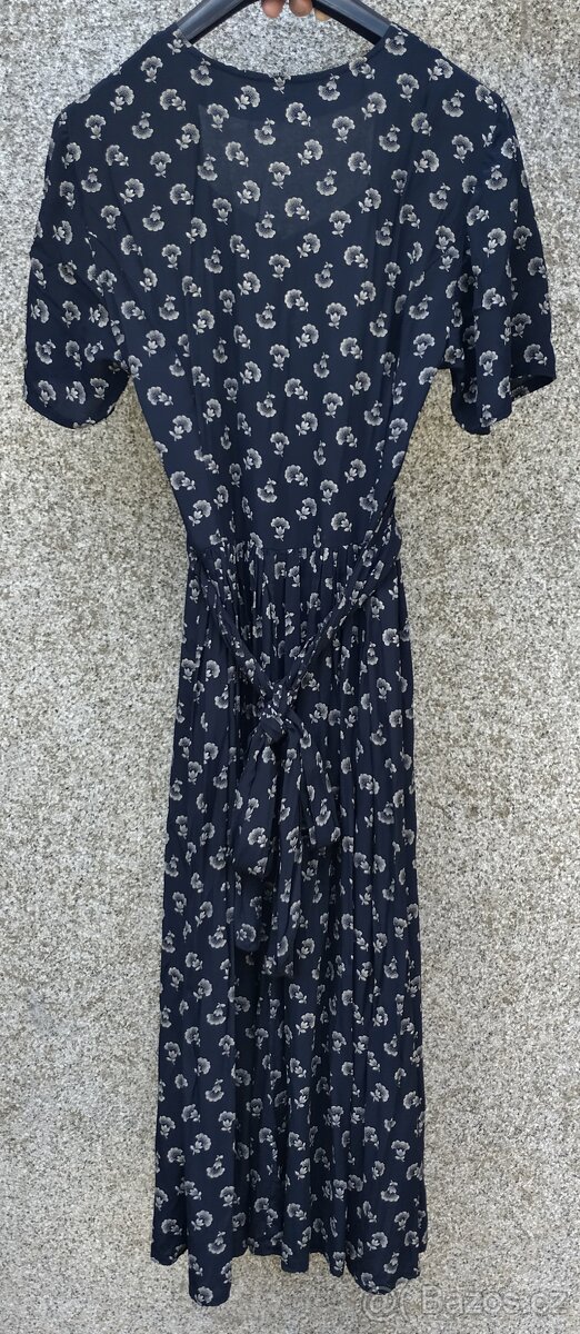 Letní šaty dlouhé kytičkované s rukávkem - 2