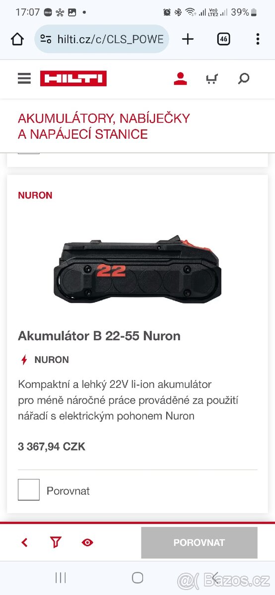 AKUMULÁTOR HILTI NURON B 22-55 , 85 , 170 NURON - 2