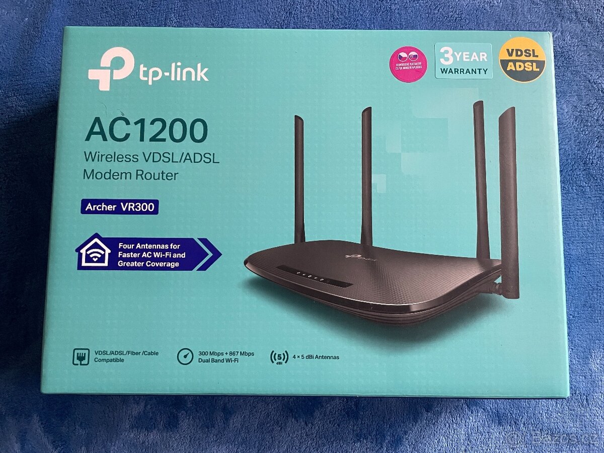 VDSL2 modem TP-Link Archer VR300 / 22 měsíců ZÁRUKA / - 2