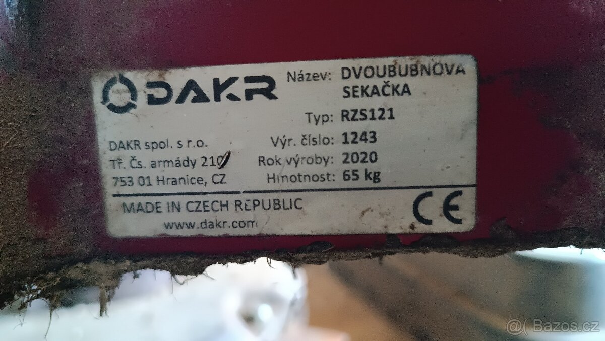 Dvoububnová sekačka RZS121 pro Dakr - 2
