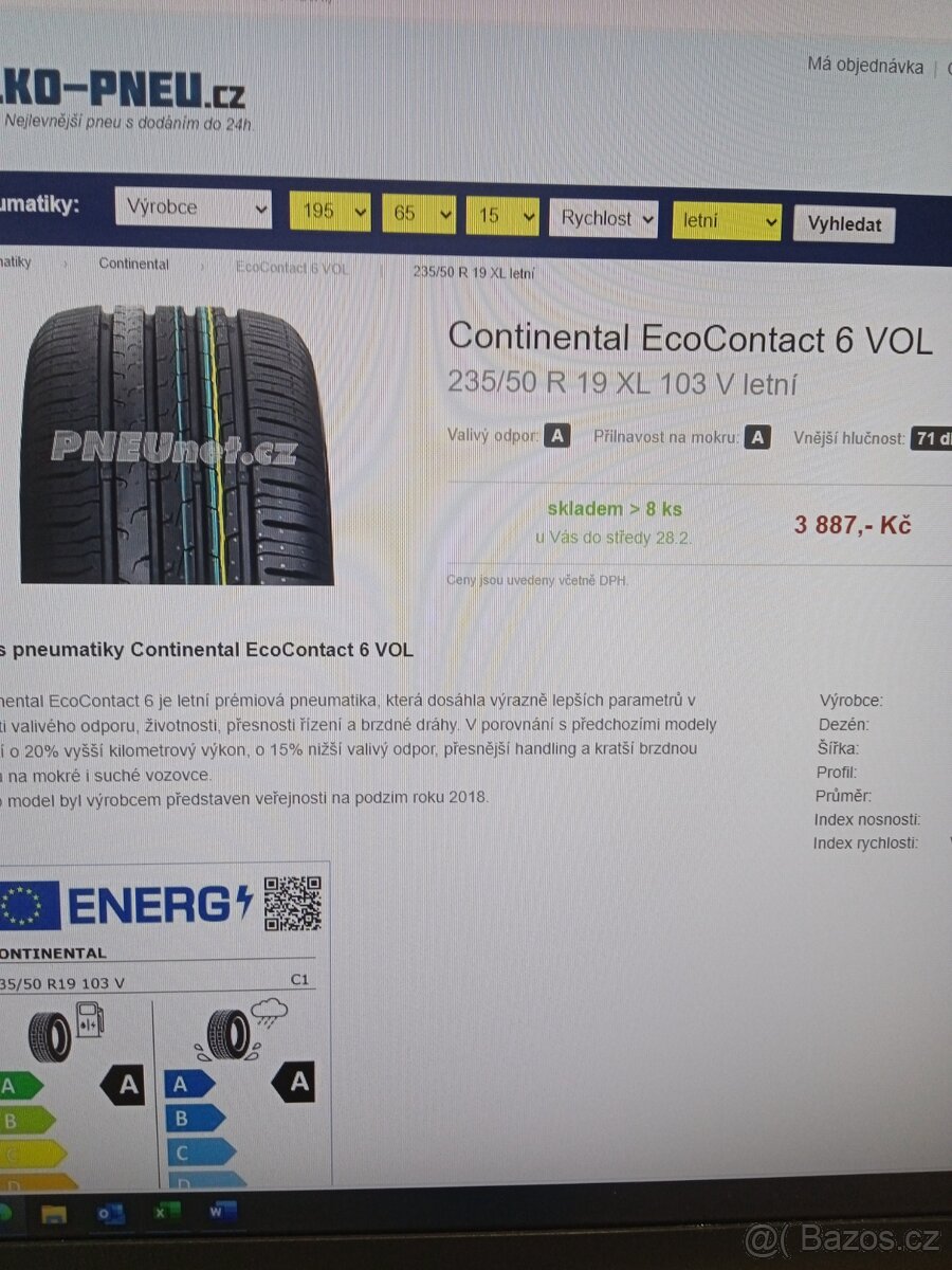 4ks zanovni letní 235/50/19 conti - 2