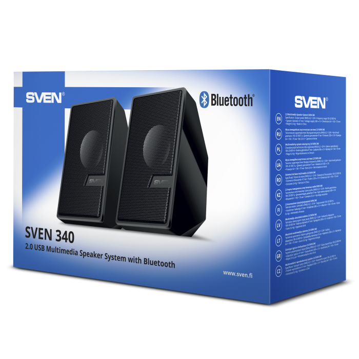 SVEN 340 počítačové reproduktory 2.0 6W Bluetooth - 2