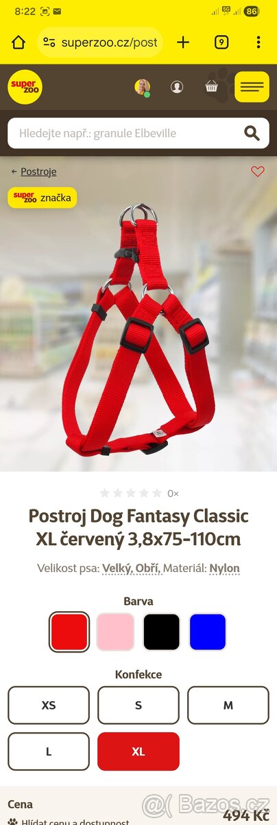 Postroj pro psa největší - nový - 2