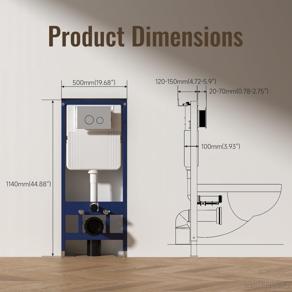 MEJE #038A vestavný rám pro toaletu s nádrží, s dvojtlačítko - 2