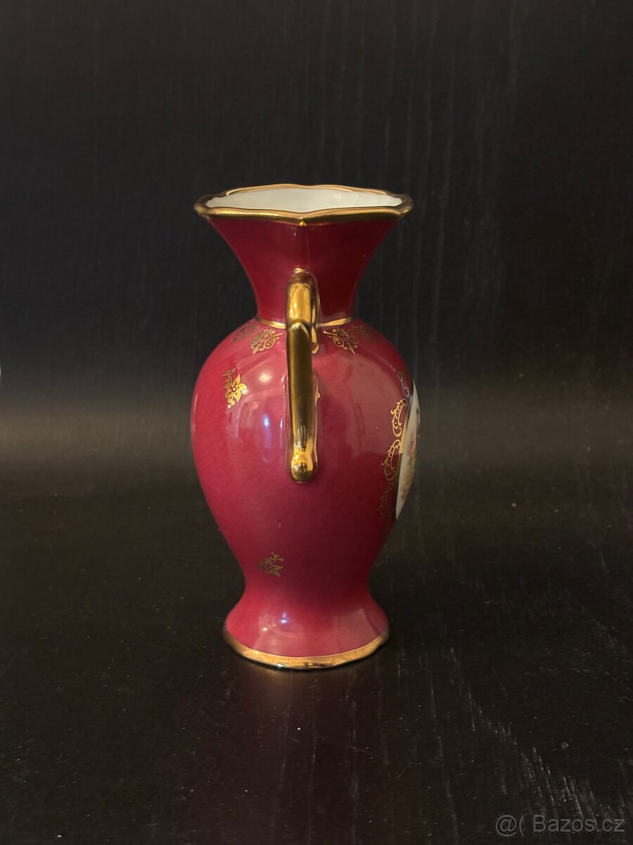 Vínová vintage váza Limoges - 2