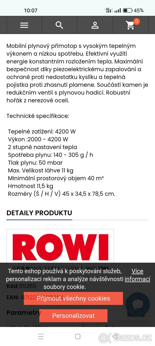 Plynový přímotop - 2