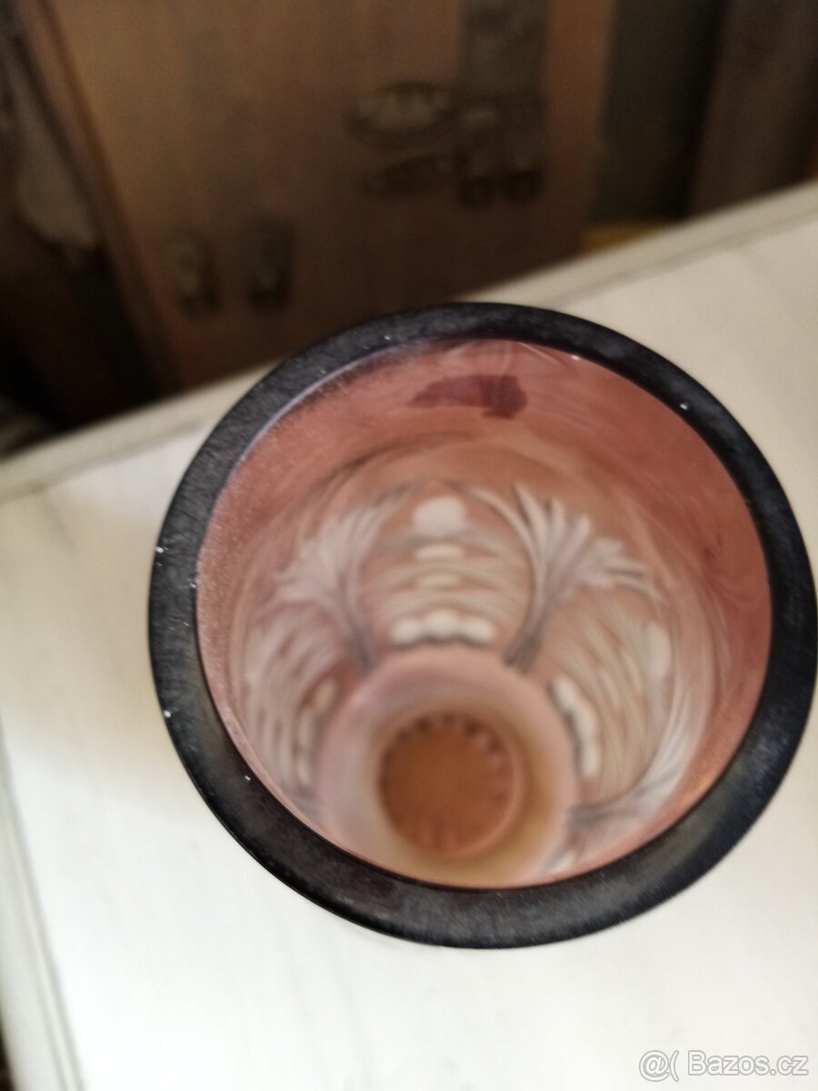 Váza broušené sklo, hutní sklo - 2