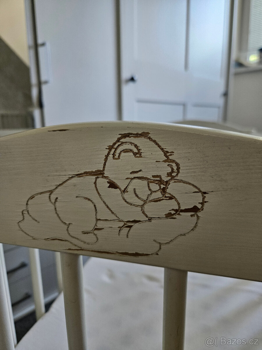 Dřevěná postýlka s matrací pro miminka - 2