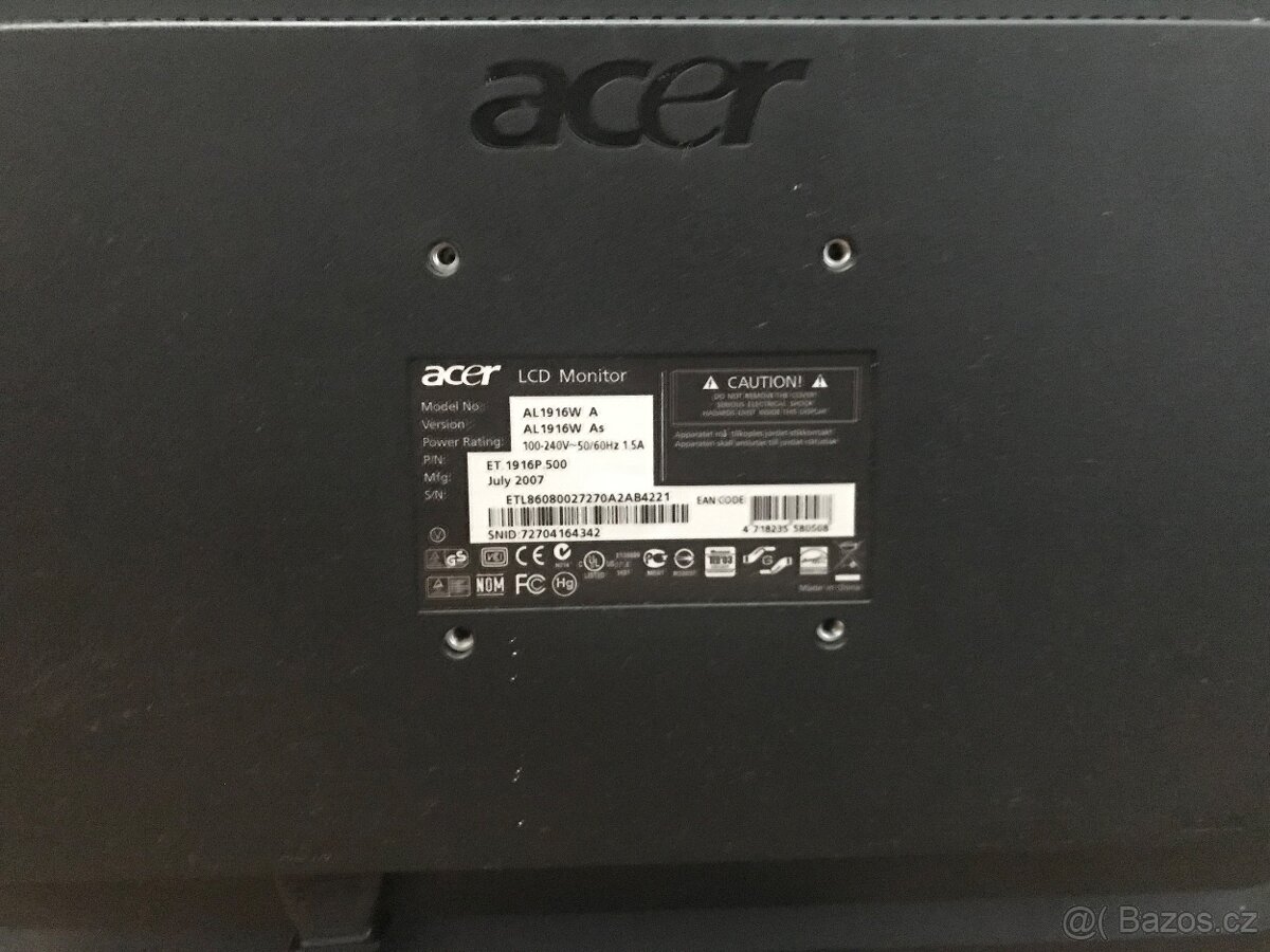 LCD monitor Acer AL1916W 19" - 2