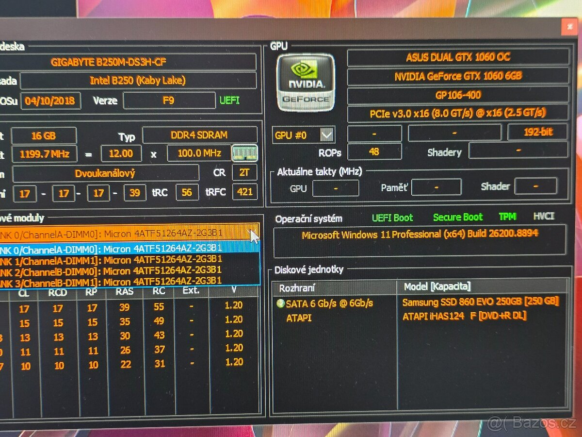 PC i5, GTX 1060 6GB, 16GB RAM Windows 11 - 2