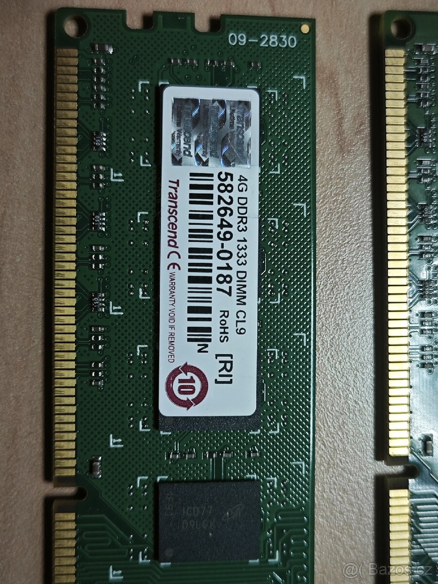RAM paměť transcend 2 x 4 GB DDR3 1333 DIMM CL9 - 2