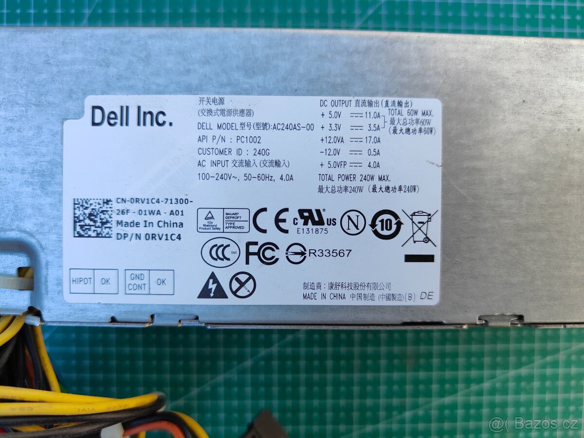 2× zdroj Dell OptiPlex SFF 240W AC240AS-00 / 0RV1C4 - 2