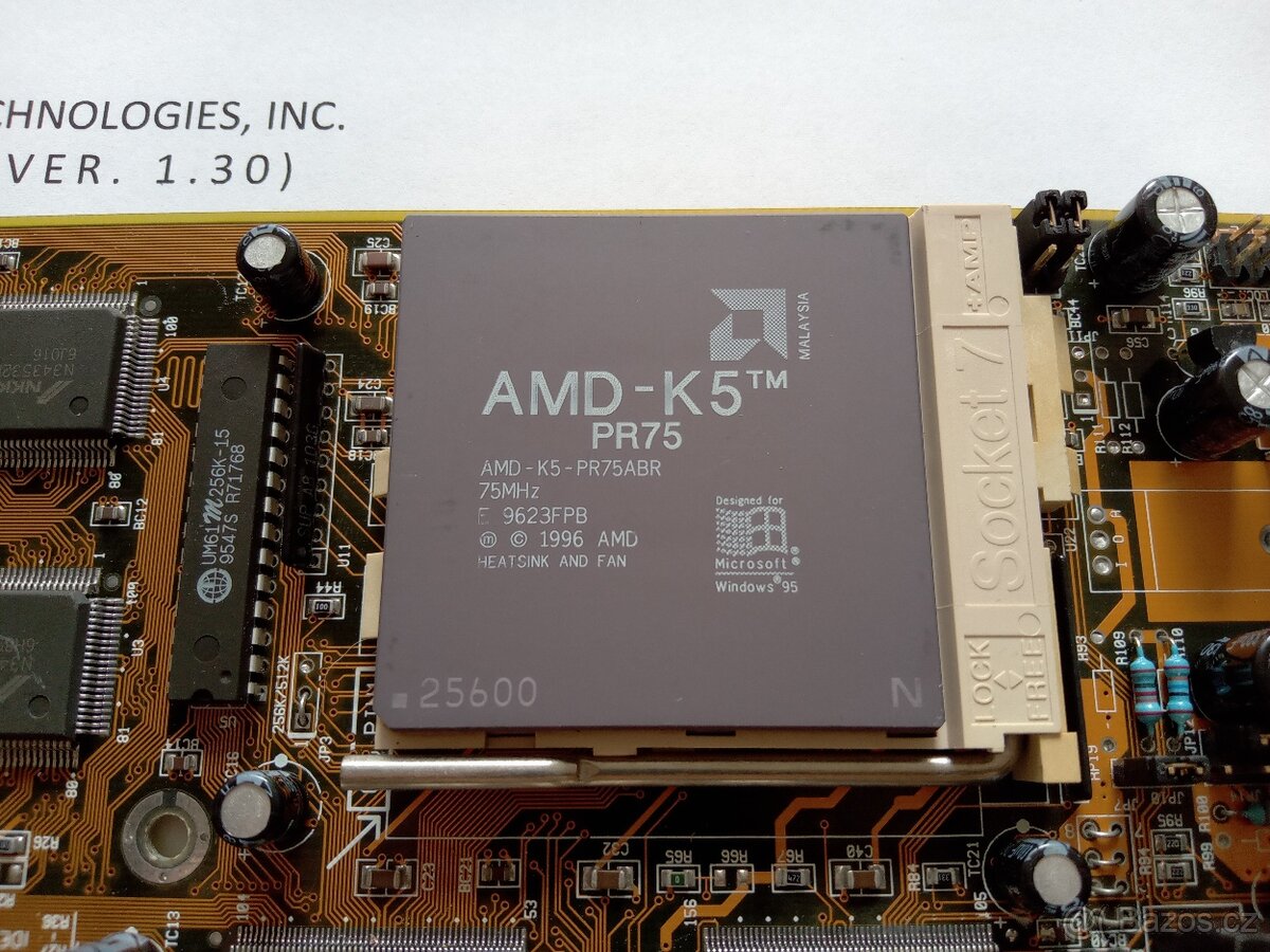 Motherboard Zida Tomato 5DVX - socket 7 - 16MB RAM + AMD K5 - 2