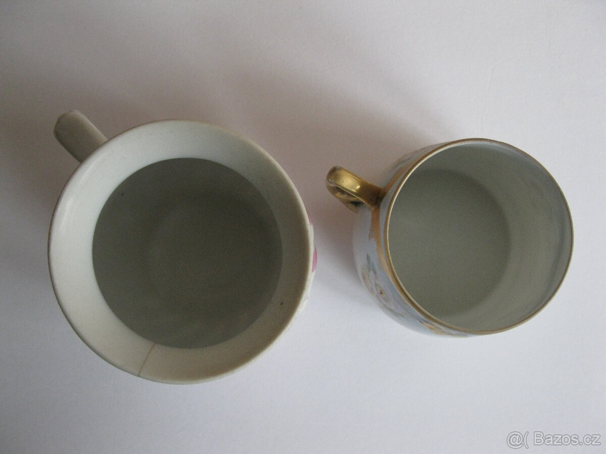 hrníčky starožitné,starožítná grogovka,.... - 2