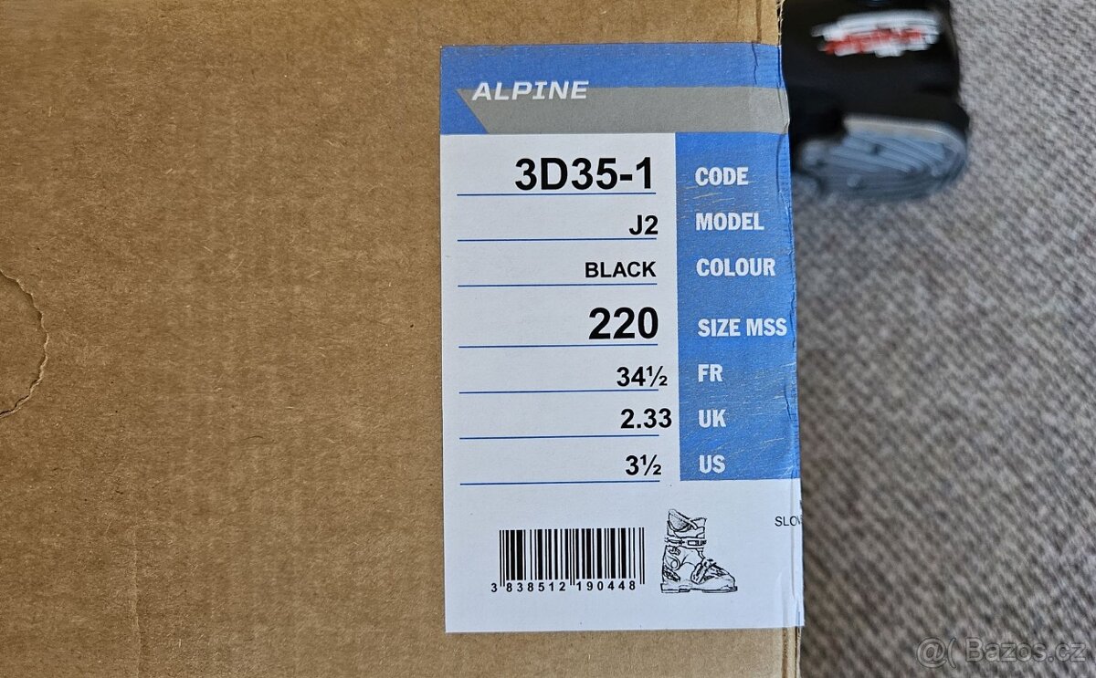 Lyžařské boty Alpine 3D35-1, J2, vel. 220- 1x použité - 2