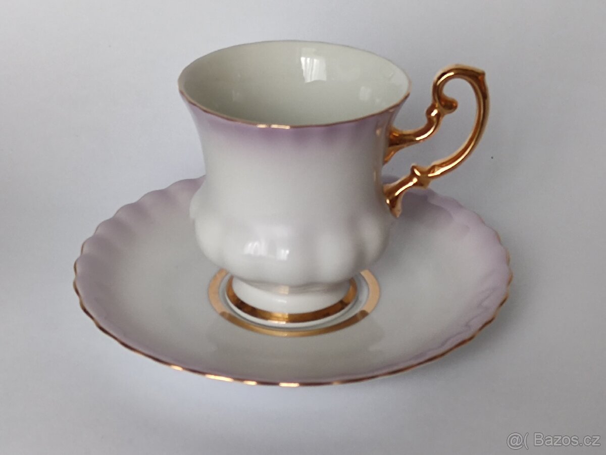 Starožitný šálek, šapo, Loučky, růžový hrníček, pošta 75.- - 2