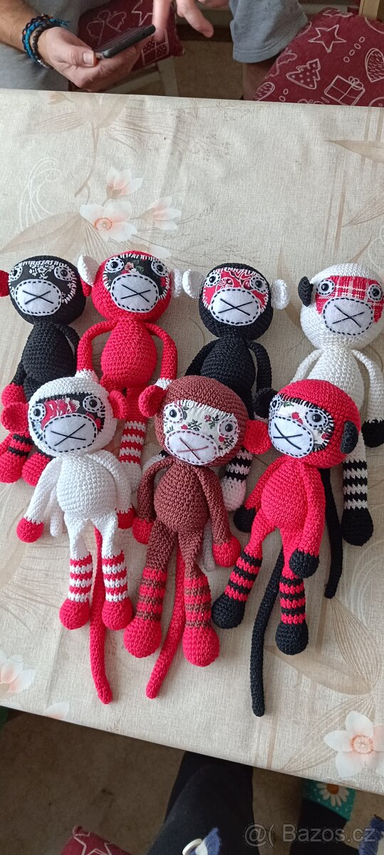 Háčkované hračky, pes, opice, medvídek, ovečka - 2