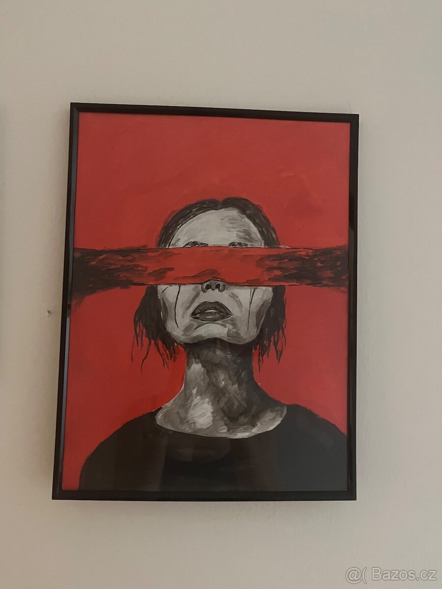 Malba zarámovaná s ženou - 2