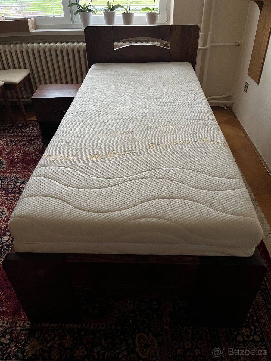 Postel z masívu i s matrací 90x200 cm - 2