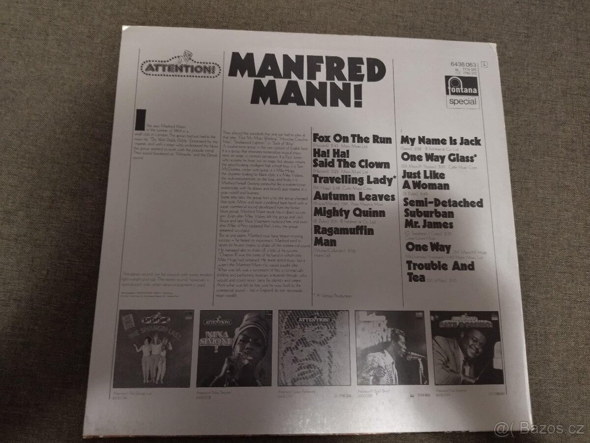 LP - MANFRED MANN - Attention - kat.č. 6438 063 - 2