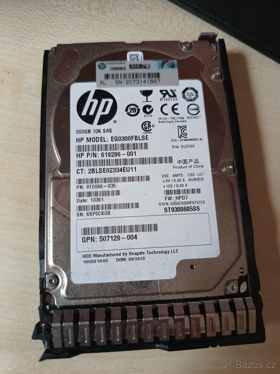 HP 300GB 10K SAS + Rámeček HP G9/G8 - 2