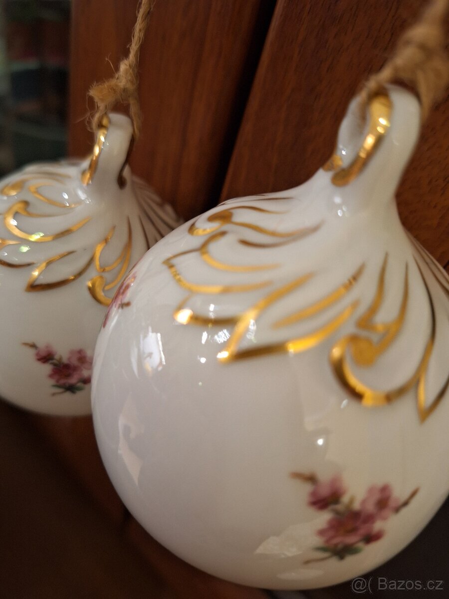 2 porcelánové ozdoby Vánoce 9x7cm - 2