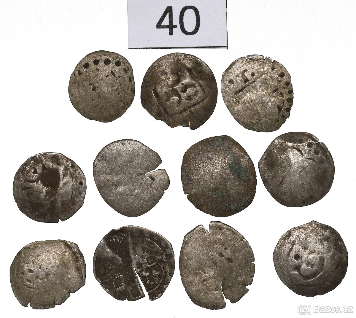 Staré Stříbrné Mince v sadě 11 kusů 15-16 století - 2