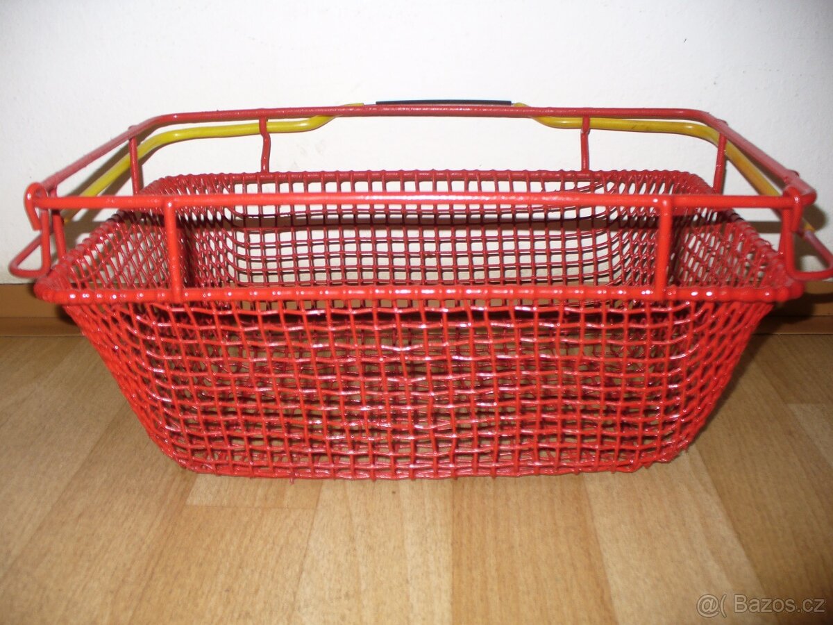 retro nákupní košík červený - 2