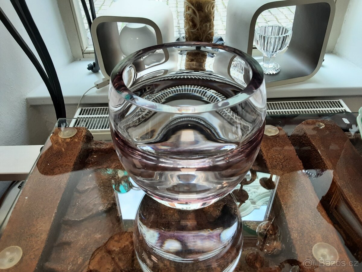 Krásná masivní váza styl Moser - 2