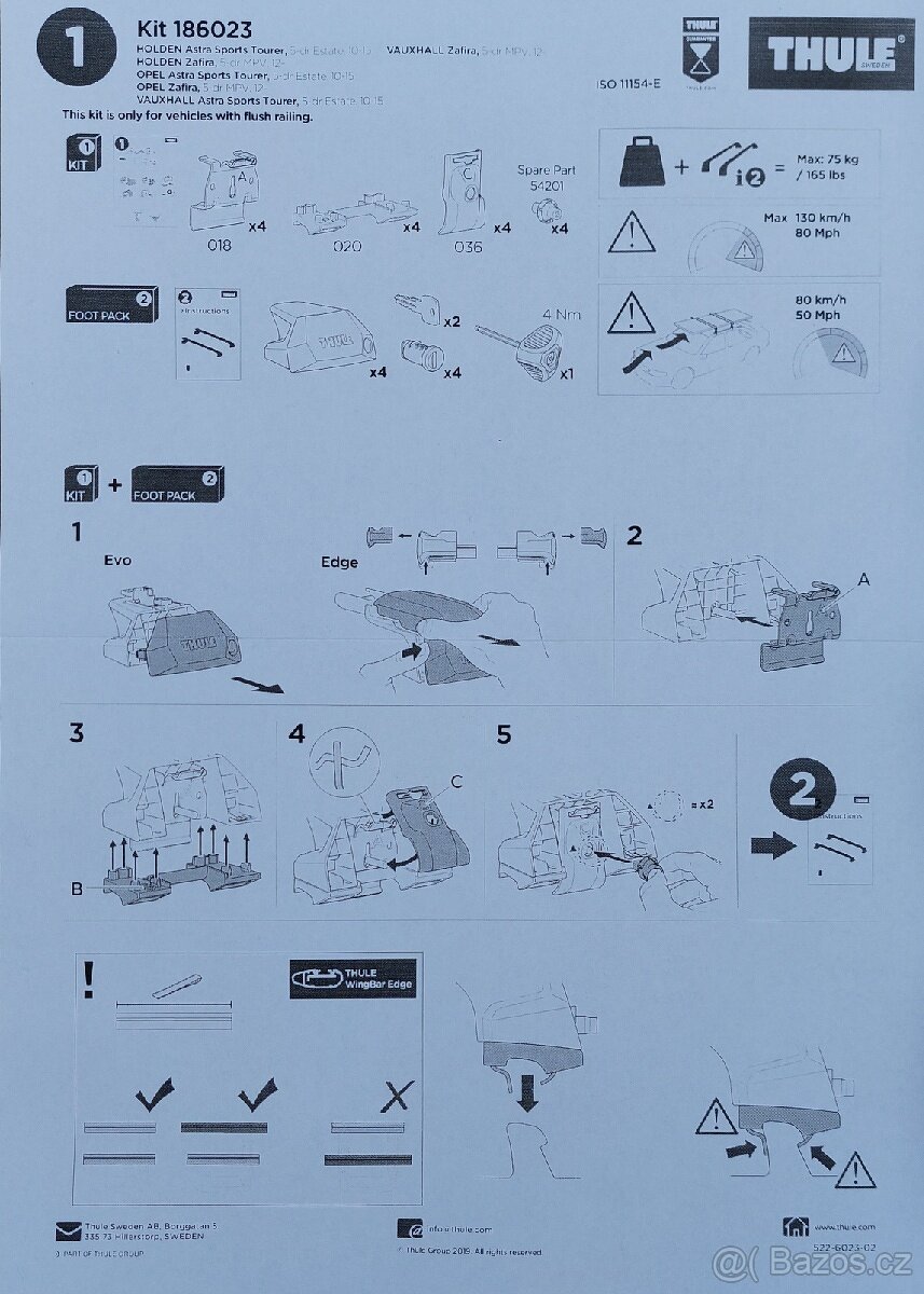 Kit Thule 6023 - OPEL Astra 10-15, Zafira 12- - 2