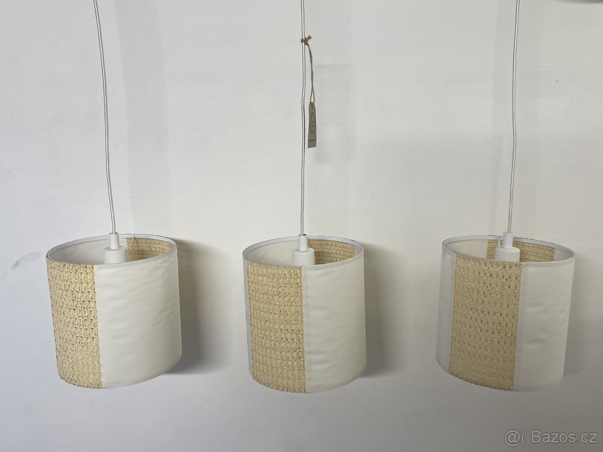 závěsný lustr na lanku bílý - 2