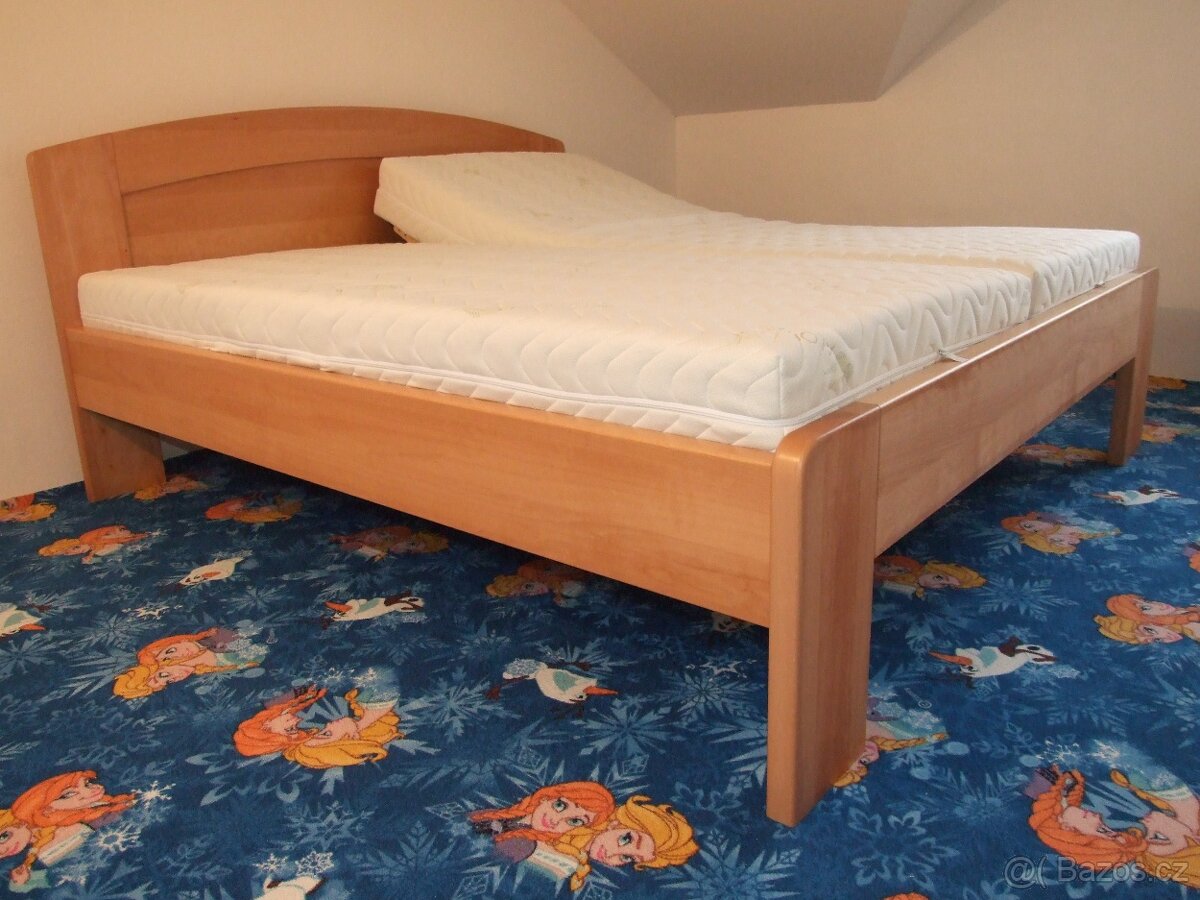 Nová buková masivní postel, nosnost 600 Kg,Odvezu a smontuji - 2