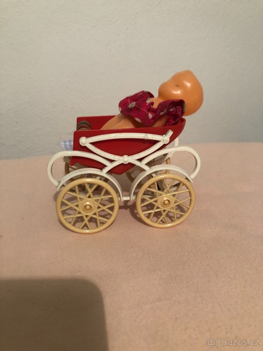Retro mini kočárek Igra, panenka - 2