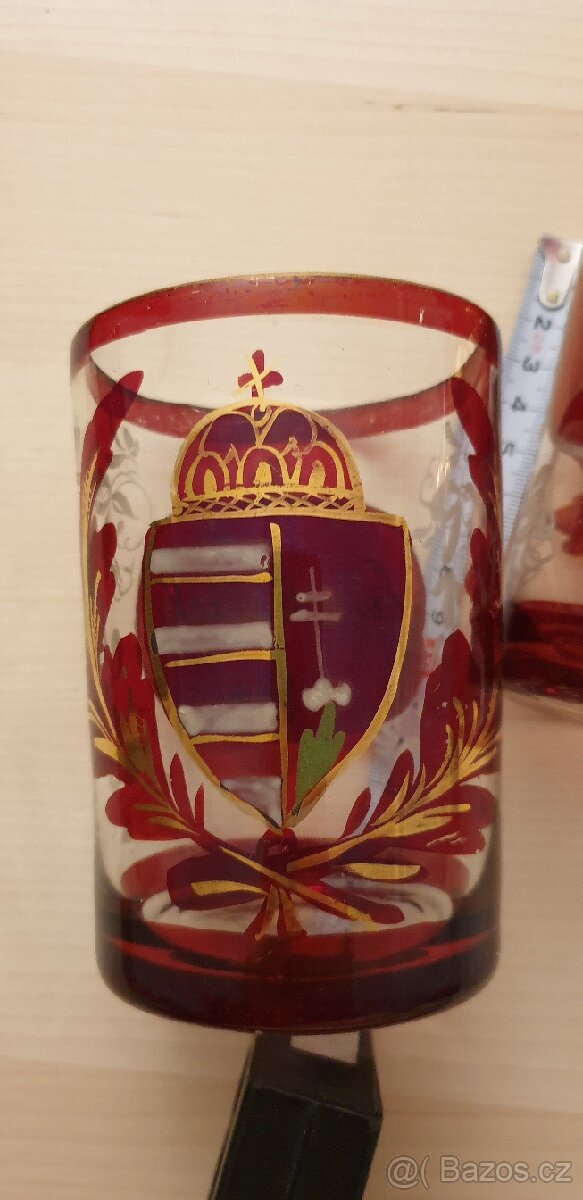 2 starožitné sklenice 11,5 cm - 2