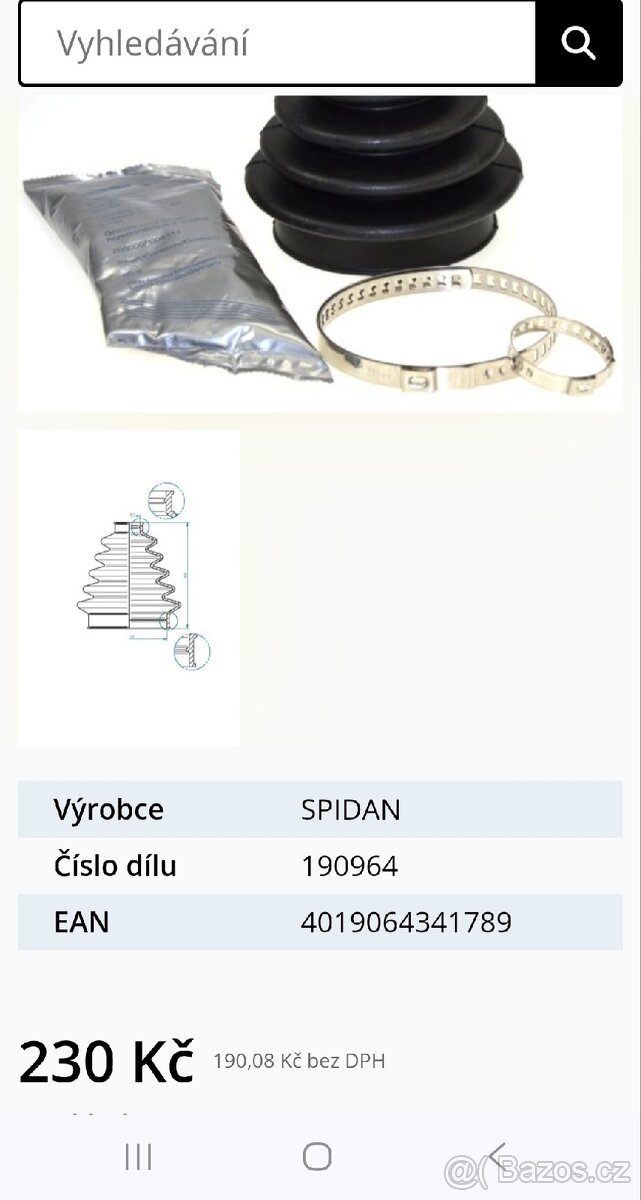 Manžeta poloosy Felicie - 2