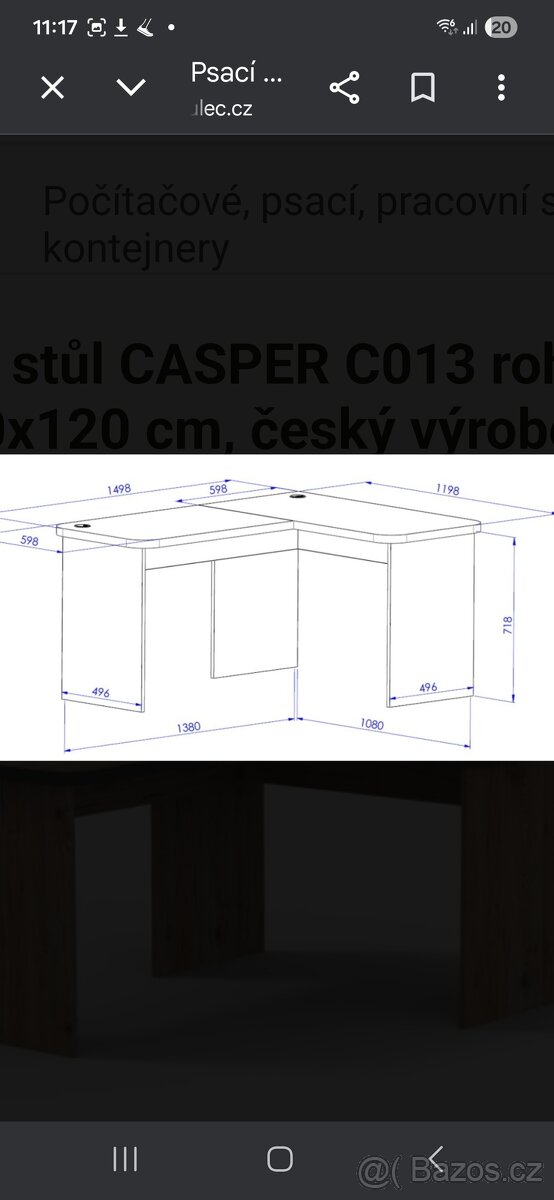 Rohový psací stůl - 2