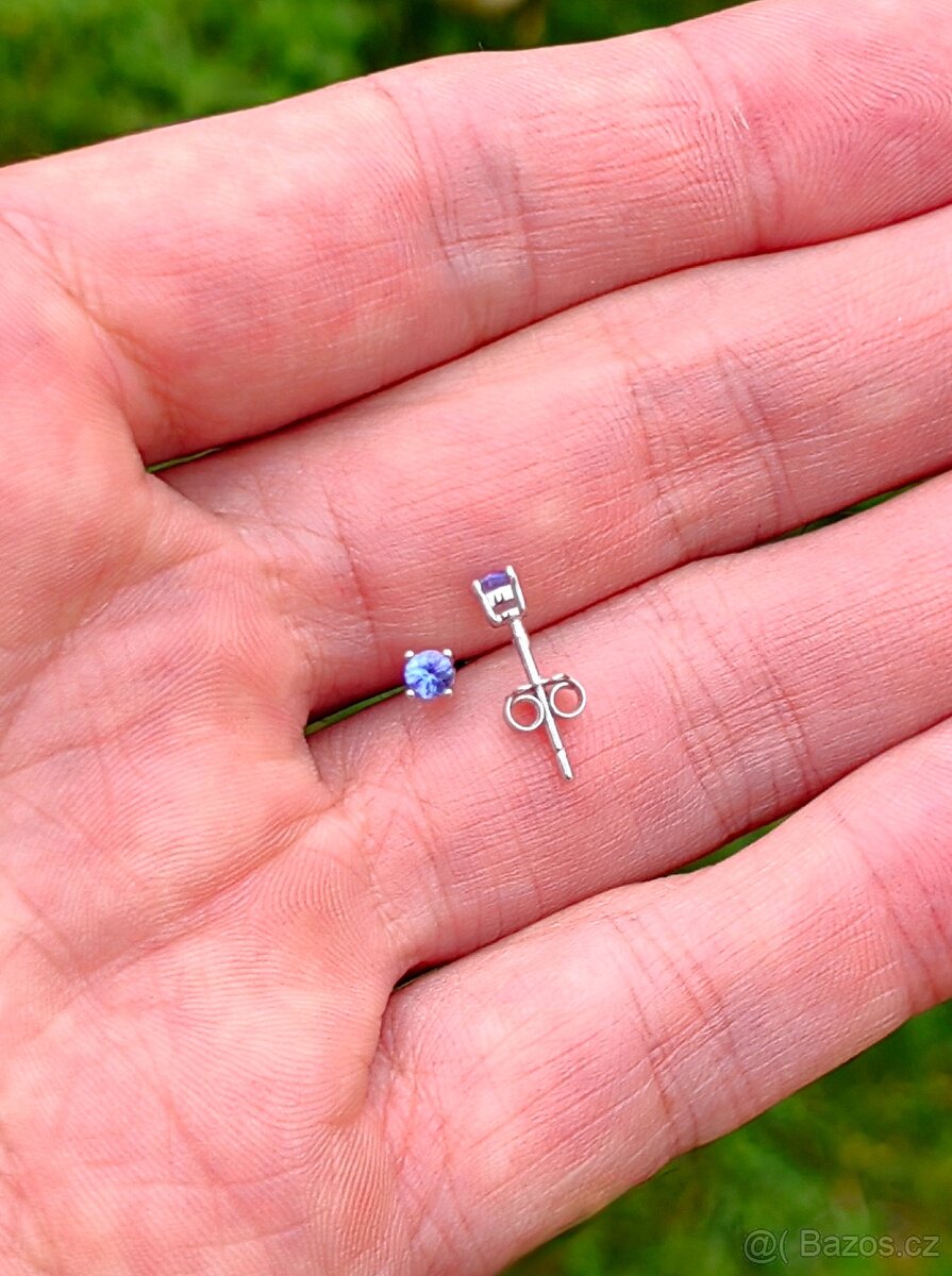 Stříbrné náušnice s tanzanity - 2
