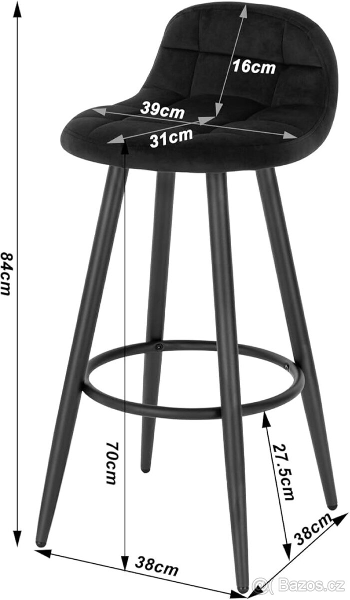 Barové židle 2ks dva druhy - 2