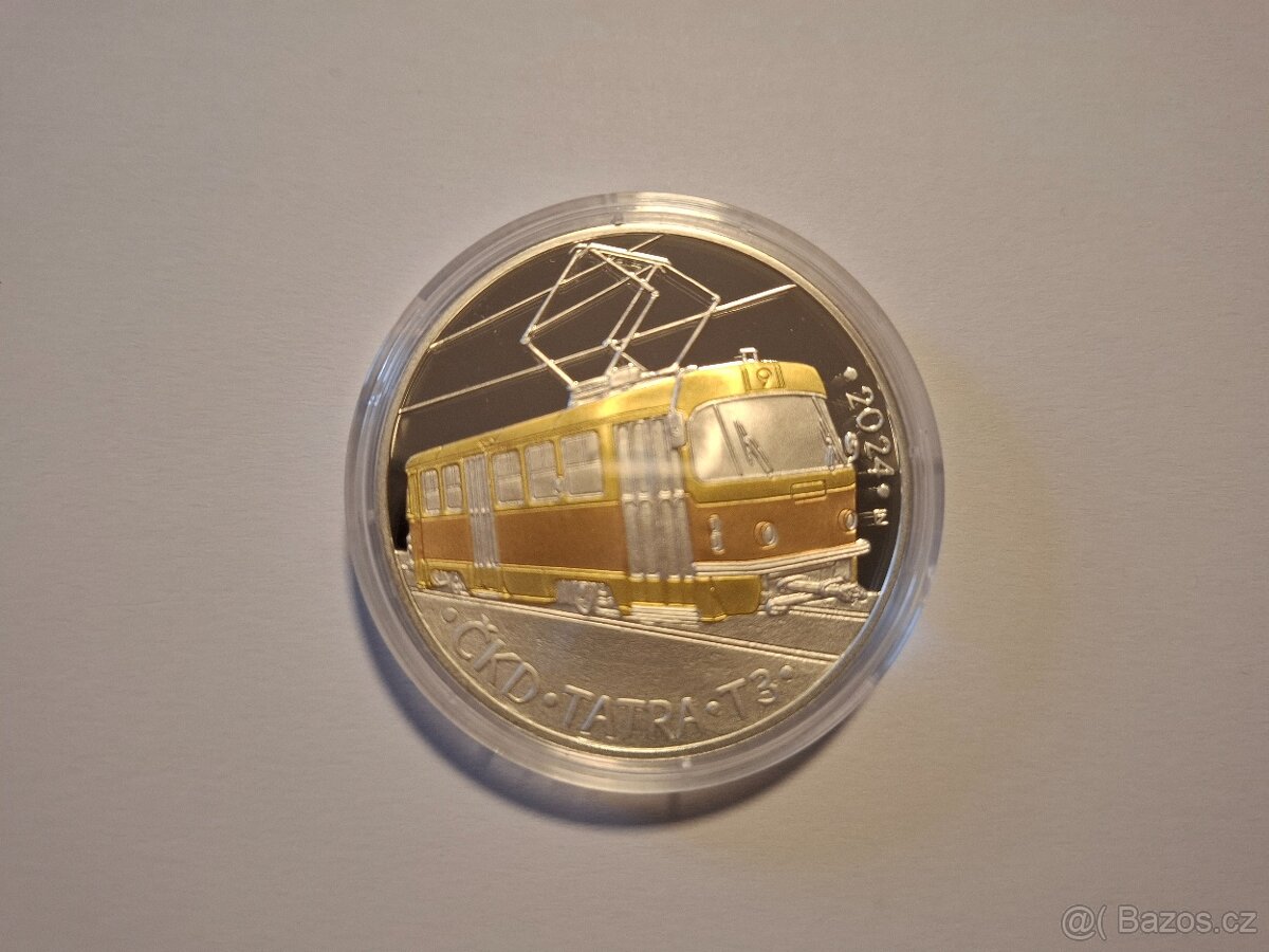 Stříbrná mince Tramvaj ČKD T3 2024 - proof - 2