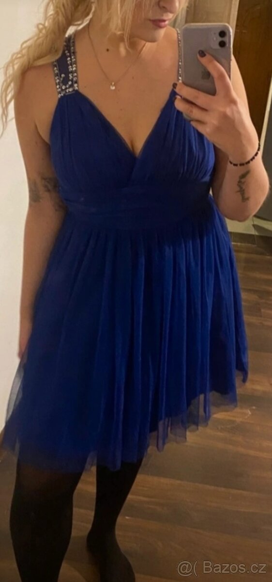 Společenské šaty s flitry,vel M - 2