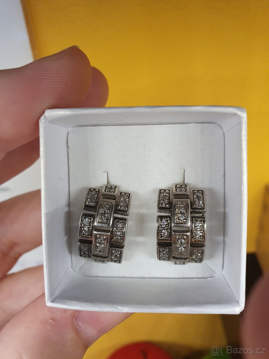 Stříbrné náušnice se zirkony 925/1000 - 2