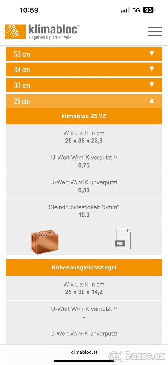 Cihly Klimabloc 25 - 2