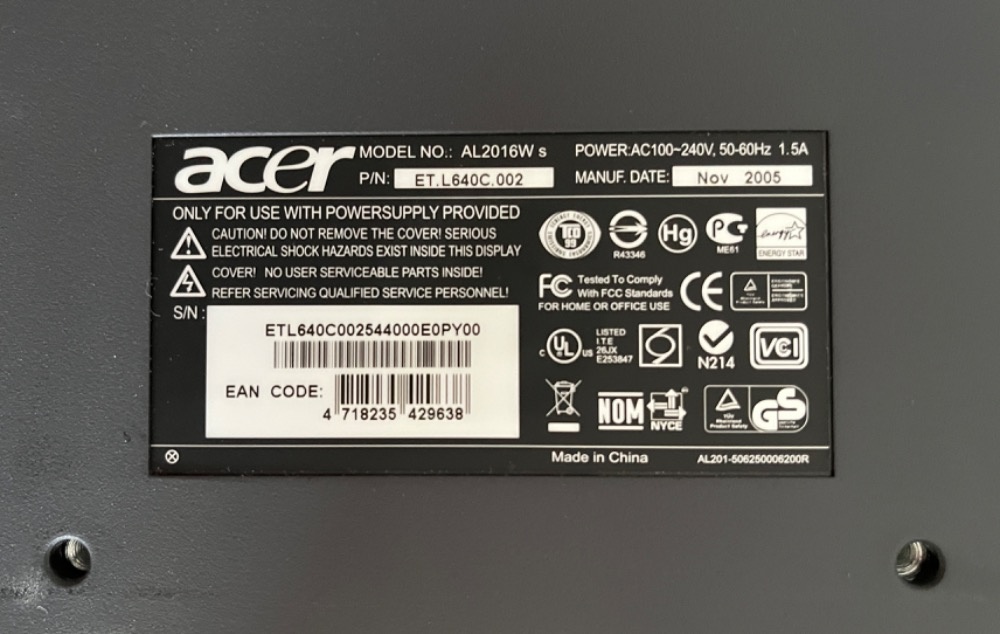 Acer AL2016W - 2