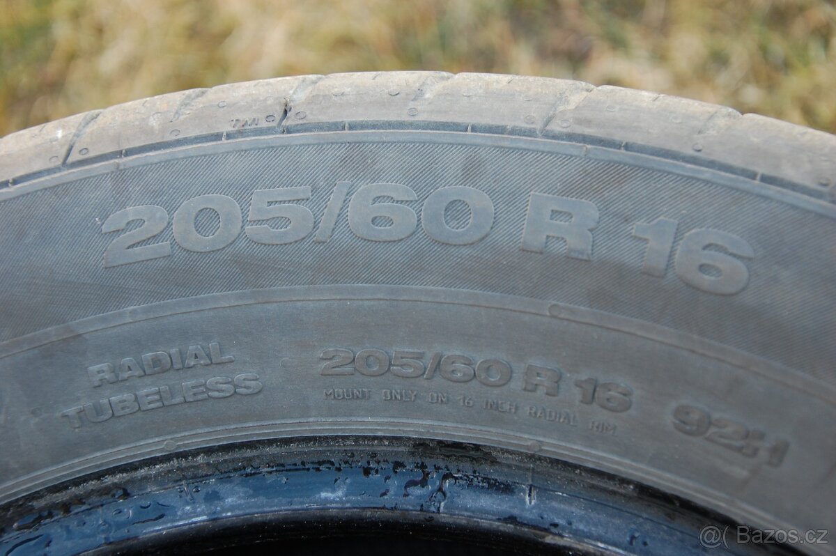 205/60R16 CONTINENTAL, 4ks, 2ks, 1ks vzorek 3-4mm, na dojetí - 2