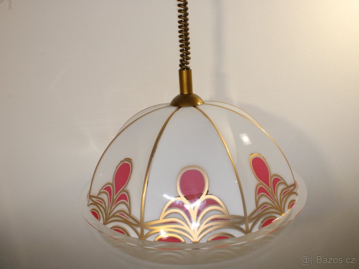 LUSTR SUKÝNKA BÍLOZLATÁ S ČERVENOU - 2