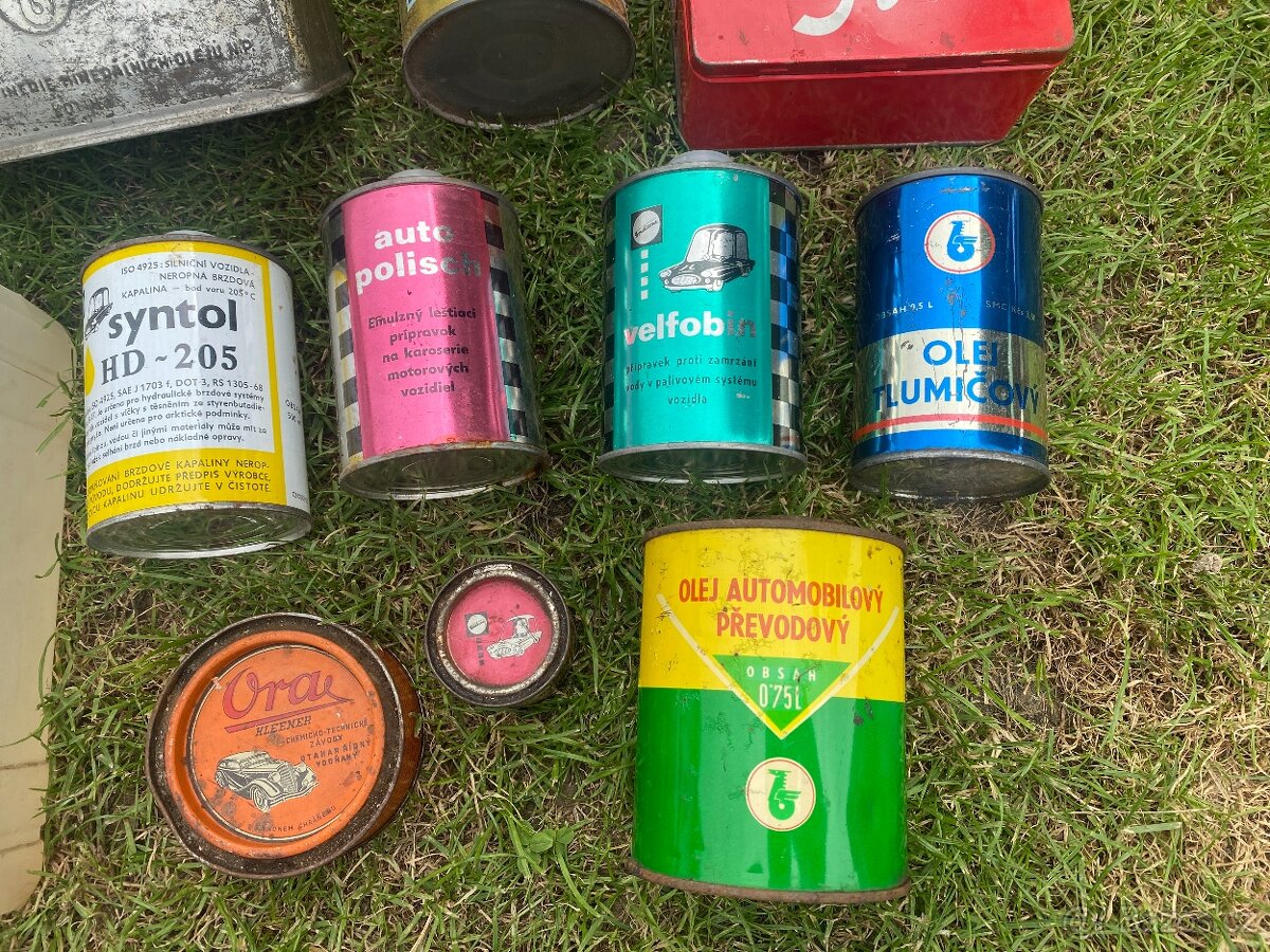 plechovka od oleje stará plechovka olej benzina retro moto - 2